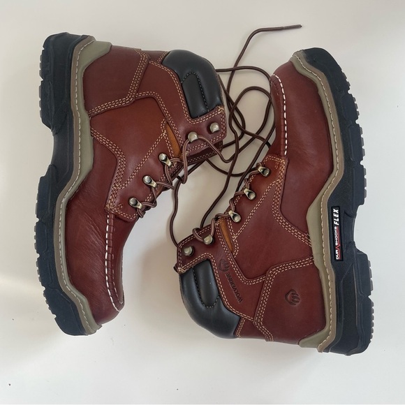 Wolverine Men's Brown Raider Durashocks Safety Toe Construction Boot Size 9M - Picture 5 of 7